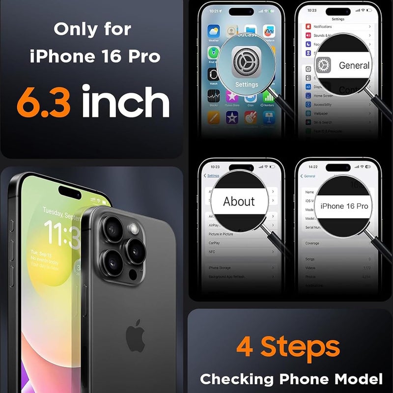 KCKEBLM Battery Case iPhone 16 Pro, Upgraded 10000mAh Rechargeable Portable Extended Battery Pack Supported Qi Wireless Charging Case Compatible with iPhone 16 Pro (6.3 inch) Charger Power Bank (Black) - Image 2